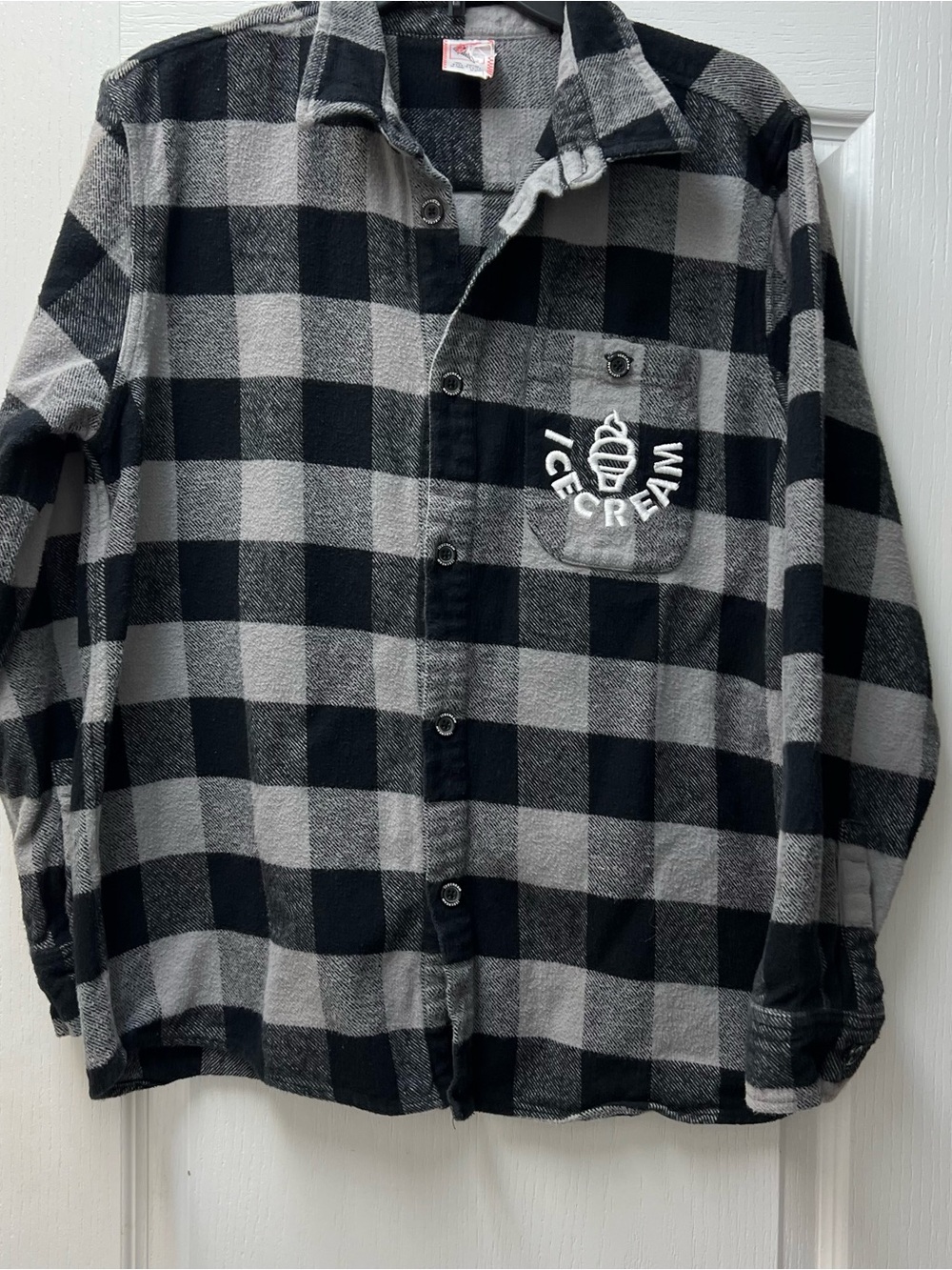 Men’s ICE CREAM Plaid Button Front Flannel ShirtSz Med
